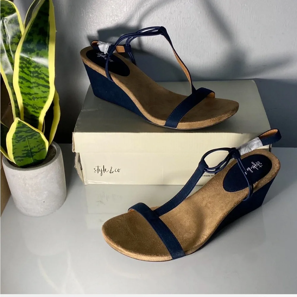 Style & Co.‎ Navy Blue Wedge Sandals
